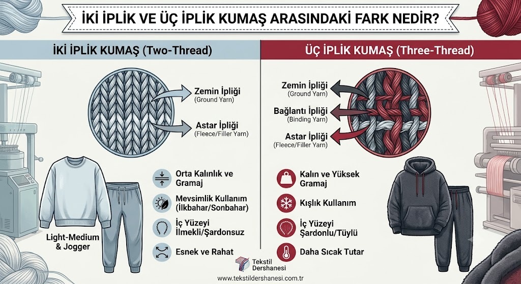 İki İplik ve Üç İplik Kumaş Arasındaki Fark Nedir? Detaylı Karşılaştırma Rehberi
