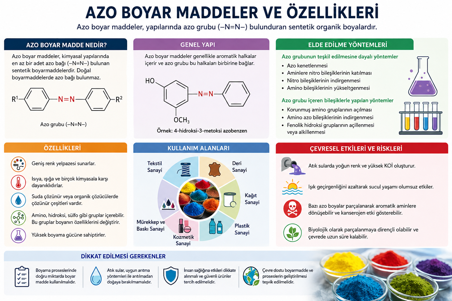 AZO BOYAR MADDELER VE ÖZELLİKLERİ